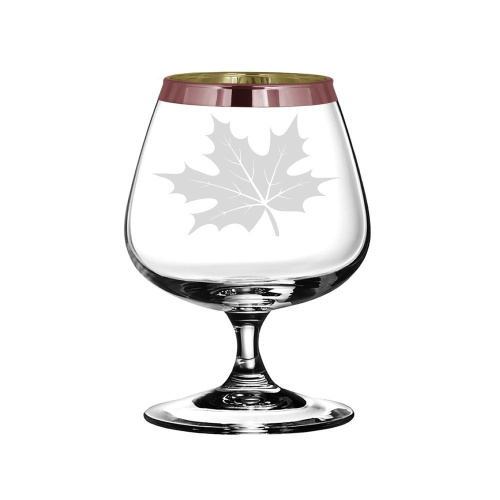 Бокалы для бренди 2 шт с узором "Клён" цвет "Рубин"																							